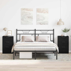 Vidaxl nachtkastje 2 st zwart eiken 40 x 65 x 65 cm bewerkt hout