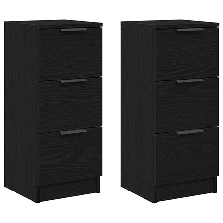 Vidaxl dressoir 2 st zwart eiken 30 x 30 x 70 cm bewerkt hout
