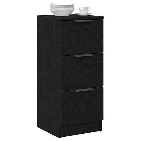 Vidaxl dressoir 2 st zwart eiken 30 x 30 x 70 cm bewerkt hout