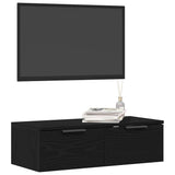 Vidaxl wandkast met lade zwart eiken 68 x 30 x 20 cm bewerkt hout
