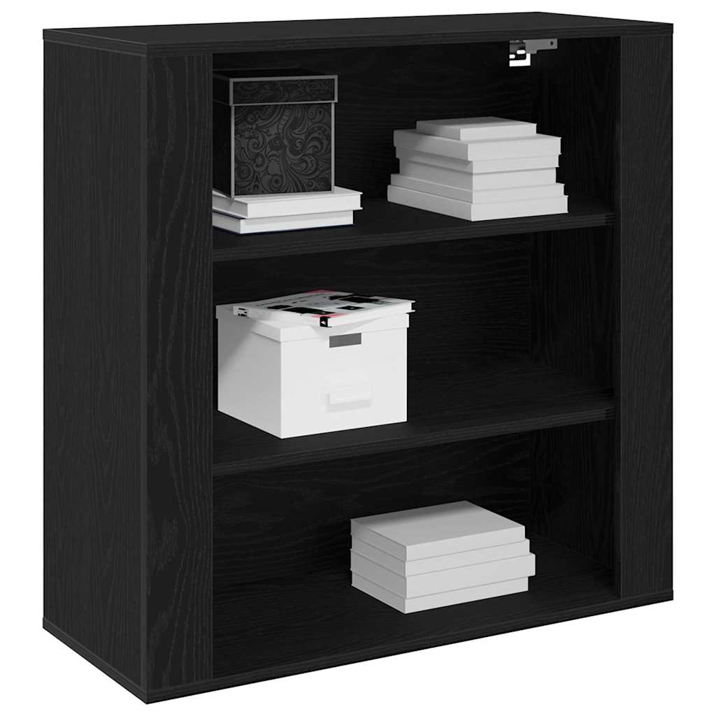 Vidaxl wandkast met plank zwart eiken 80 x 33 x 80 cm bewerkt hout