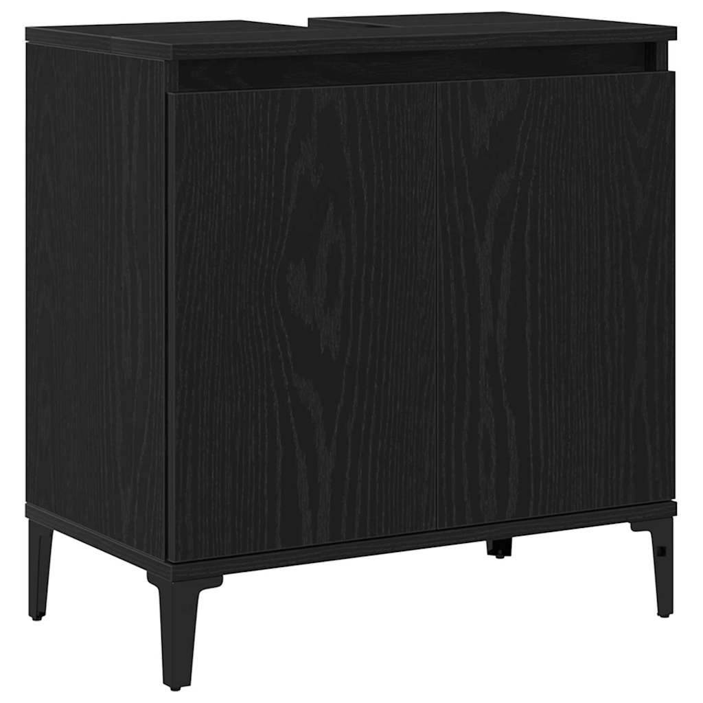 Vidaxl badkamertenk te kast zwart eiken 58 x 33 x 60 cm bewerkt hout