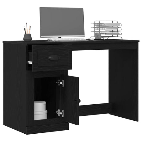 Vidaxl bureau zwart eiken 50 x 115 x 75 cm bewerkt hout