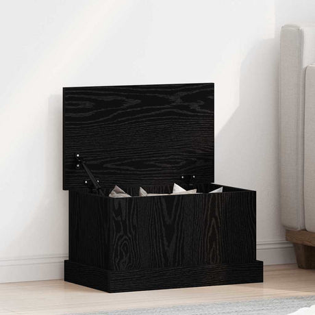 Vidaxl opslagdoos zwart eiken 50 x 30 x 28 cm bewerkt hout