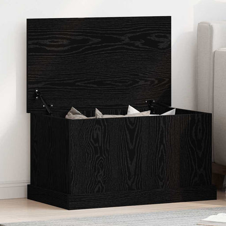 Vidaxl opslagdoos zwart eiken 70 x 40 x 38 cm bewerkt hout