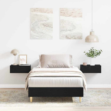 Vidaxl bedframe zwart eiken 193 x 78 x 25 cm bewerkt hout