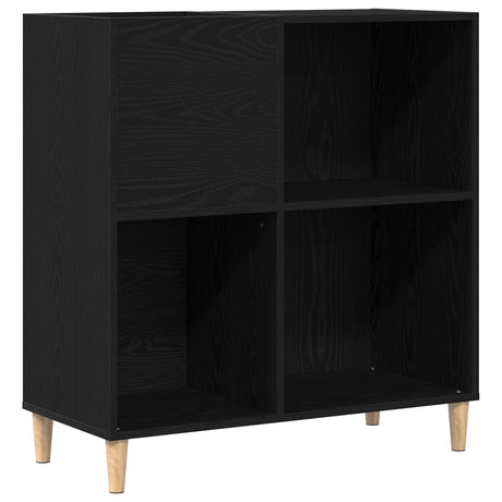 Vidaxl platenkast met plank zwart eiken 84,5 x 38 x 89 cm bewerkt hout