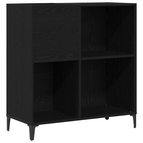 Vidaxl platenkast met plank zwart eiken 84,5 x 38 x 89 cm bewerkt hout