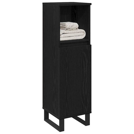 Vidaxl badkamer kast zwart eiken 30 x 30 x 100 cm bewerkt hout