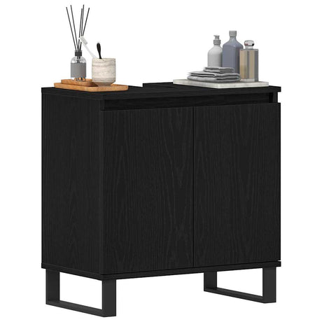 Vidaxl badkamertenk te kast zwart eiken 58 x 33 x 60 cm bewerkt hout