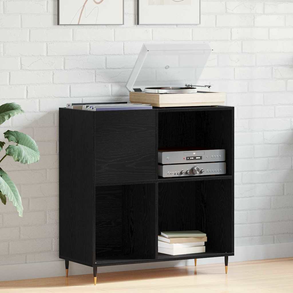Vidaxl platenkast zwart eiken 85 x 38 x 89 cm bewerkt hout