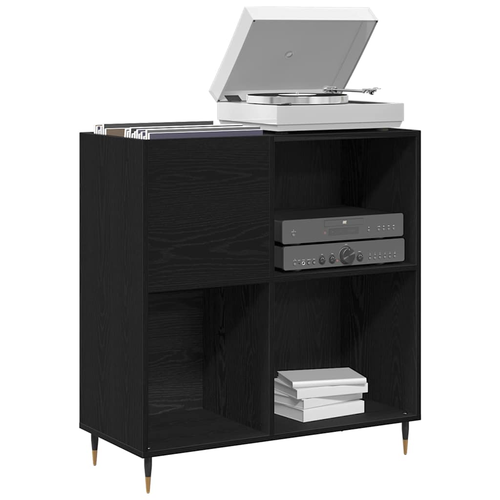Vidaxl platenkast zwart eiken 85 x 38 x 89 cm bewerkt hout