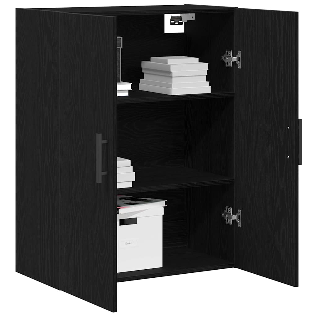Vidaxl wandkast zwart eiken 69,5 x 34 x 90 cm bewerkt hout