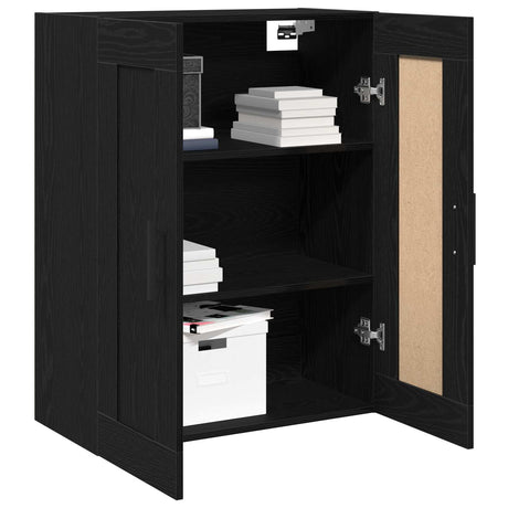 Vidaxl wandkast zwart eiken 69,5 x 34 x 90 cm bewerkt hout