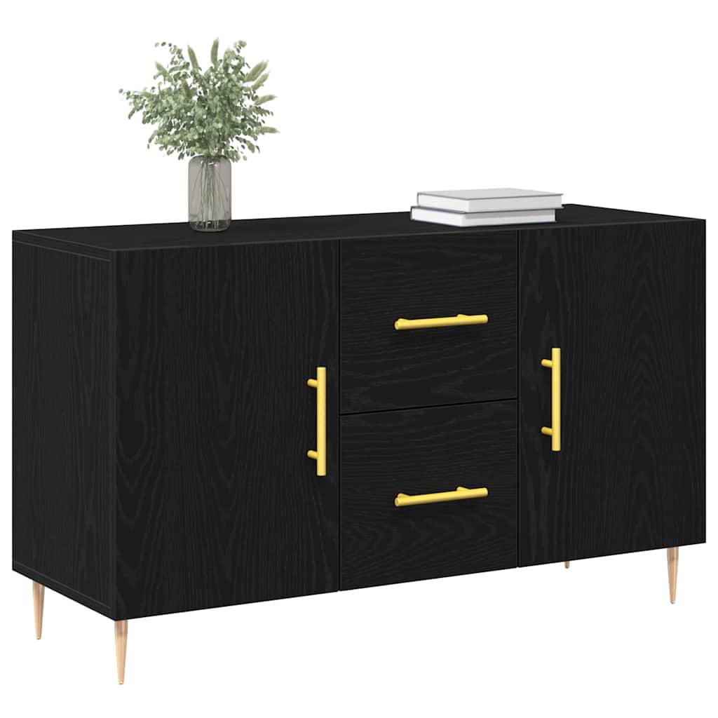 Vidaxl dressoir zwart eiken 100 x 36 x 60 cm bewerkt hout