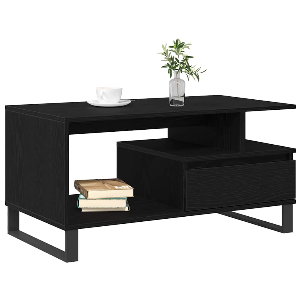 Vidaxl salontafel zwart eiken 90 x 49 x 45 cm bewerkt hout