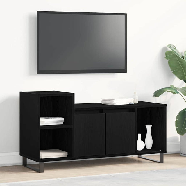 Vidaxl tv-meubelset 100 x 35 x 55 cm zwart eiken bewerkt hout