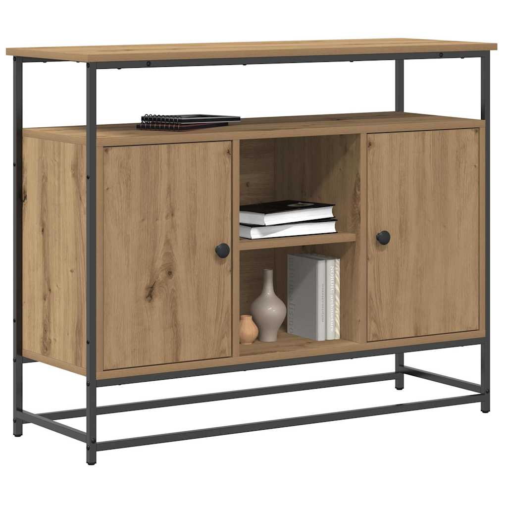 Vidaxl dressoir artisan eiken 100 x 35 x 80 cm bewerkt hout