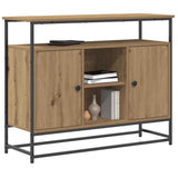 Vidaxl dressoir artisan eiken 100 x 35 x 80 cm bewerkt hout