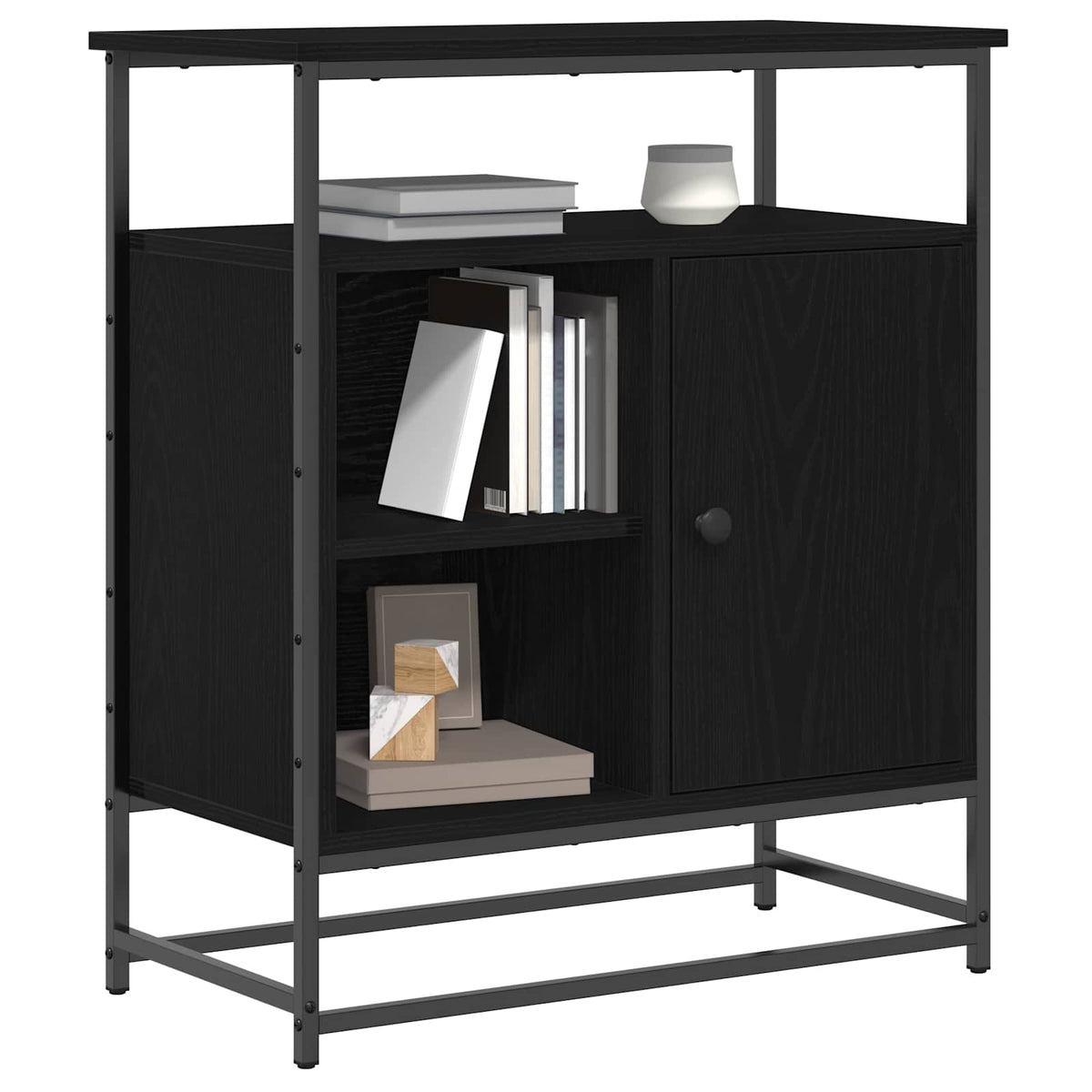Vidaxl dressoir zwart eiken 69 x 35 x 80 cm bewerkt hout