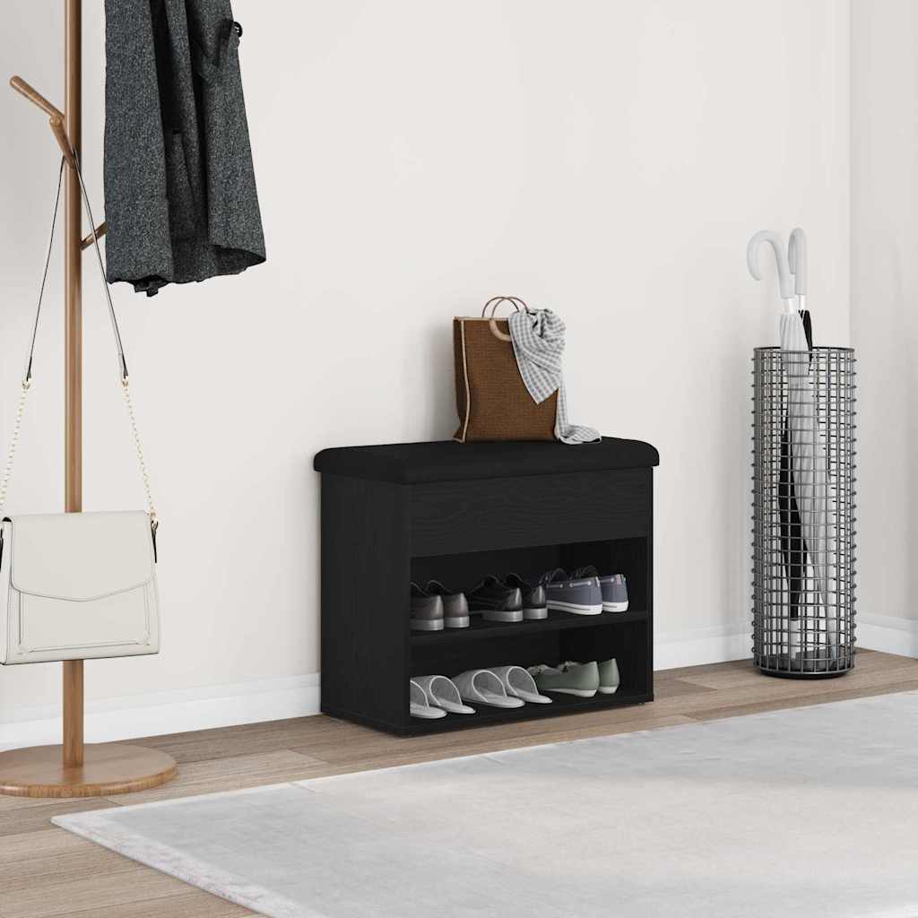 Vidaxl opslagbank zwart eiken 62 x 32 x 50 cm bewerkt hout