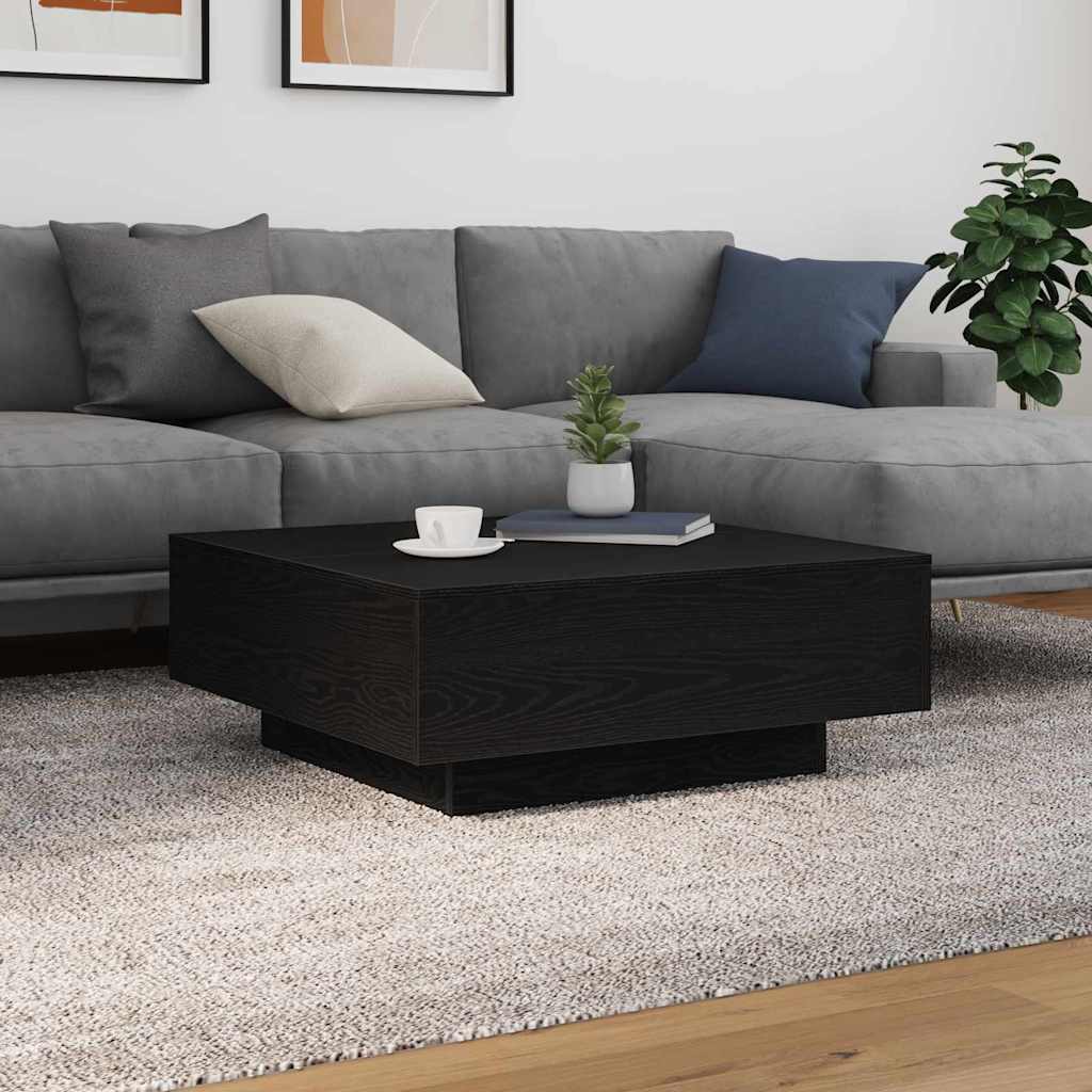 Vidaxl zwart eiken 80 x 80 x 31 cm bewerkt hout