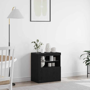 Vidaxl led sideboard zwart 60,5 x 37 x 67 cm bewerkt hout