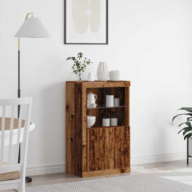 Vidaxl led sideboard 60,5 x 37 x 100 cm bewerkt hout oudhout