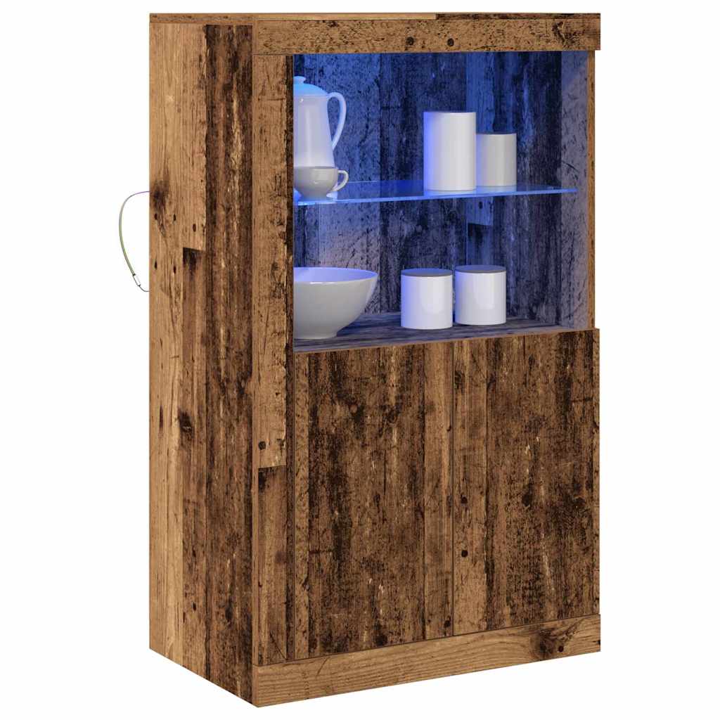Vidaxl led sideboard 60,5 x 37 x 100 cm bewerkt hout oudhout