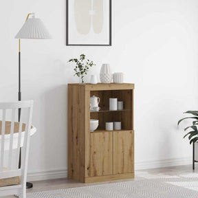 Vidaxl led sideboard 60,5 x 37 x 100 cm bewerkt hout artisan eiken