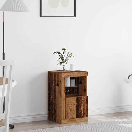 Vidaxl led sideboard 41 x 37 x 67 cm bewerkt hout oudhout