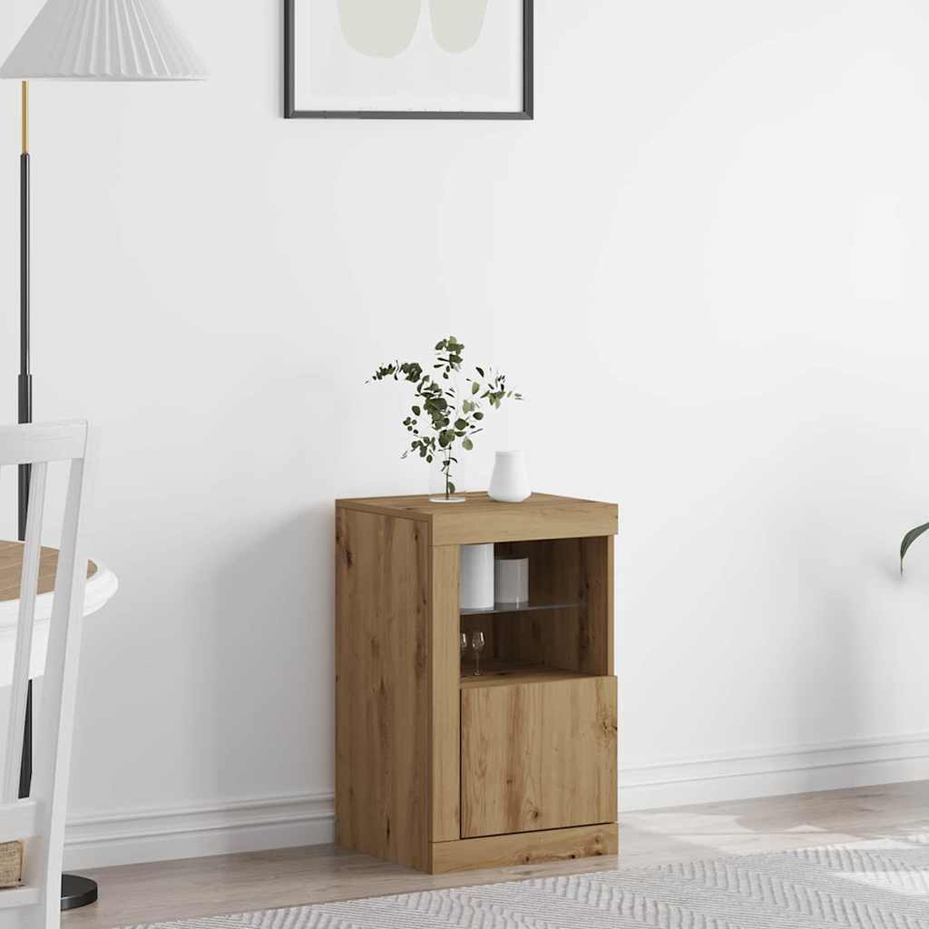 Vidaxl led sideboard 41 x 37 x 67 cm bewerkt hout artisan eiken
