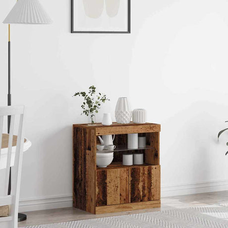 Vidaxl led sideboard bruin 60,5 x 37 x 67 cm bewerkt hout