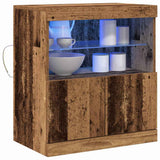 Vidaxl led sideboard bruin 60,5 x 37 x 67 cm bewerkt hout