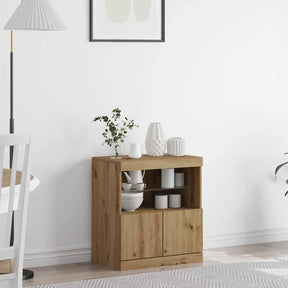 Vidaxl led sideboard bruin 60,5 x 37 x 67 cm bewerkt hout