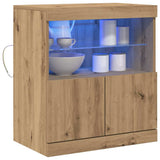 Vidaxl led sideboard bruin 60,5 x 37 x 67 cm bewerkt hout