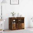 Vidaxl led sideboard bruin 81 x 37 x 66,5 cm bewerkt hout