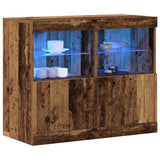 Vidaxl led sideboard bruin 81 x 37 x 66,5 cm bewerkt hout