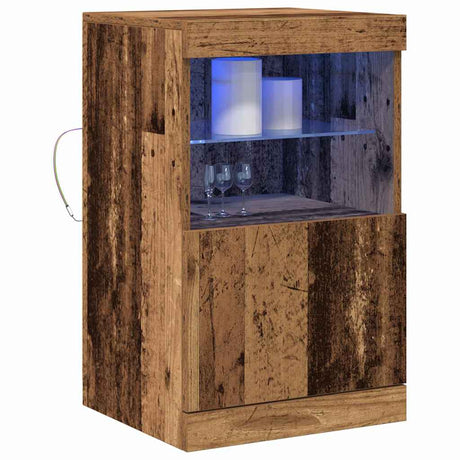 Vidaxl led sideboard oudhout 41 x 37 x 67 cm bewerkt hout