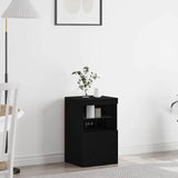 Vidaxl led sideboard zwart eiken 41 x 37 x 67 cm bewerkt hout