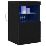 Vidaxl led sideboard zwart eiken 41 x 37 x 67 cm bewerkt hout