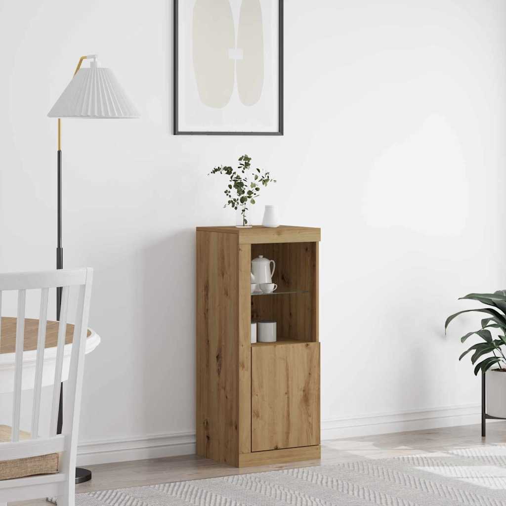 Vidaxl led sideboard artisan eiken 41 x 37 x 100 cm bewerkt hout