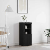 Vidaxl led sideboard zwart eiken 41 x 37 x 100 cm bewerkt hout