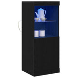 Vidaxl led sideboard zwart eiken 41 x 37 x 100 cm bewerkt hout