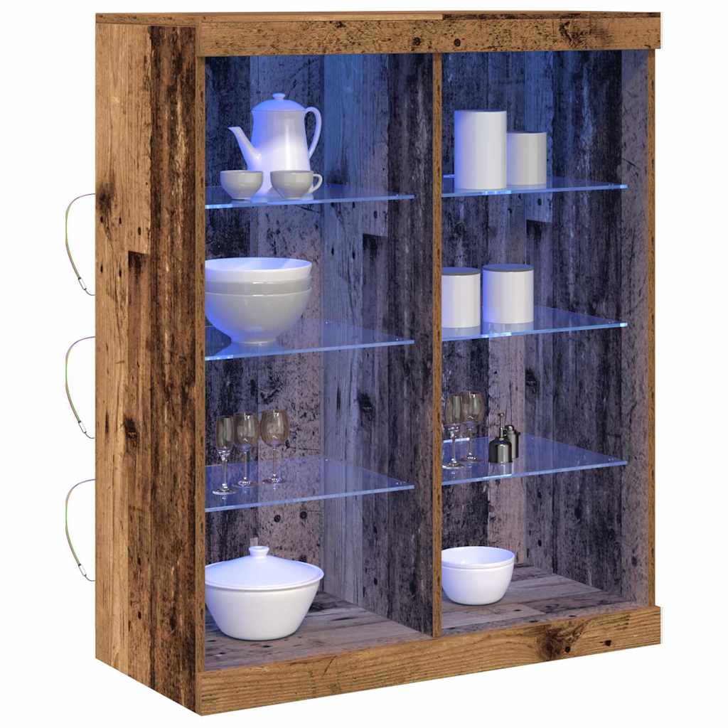 Vidaxl led sideboard oud hout 81 x 37 x 100 cm bewerkt hout