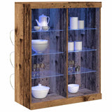 Vidaxl led sideboard oud hout 81 x 37 x 100 cm bewerkt hout
