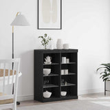 Vidaxl led sideboard zwart eiken 81 x 37 x 100 cm bewerkt hout