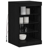Vidaxl led sideboard zwart eiken 41 x 37 x 67 cm bewerkt hout