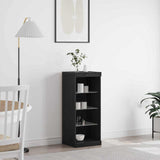 Vidaxl led sideboard zwart eiken 41 x 37 x 100 cm bewerkt hout