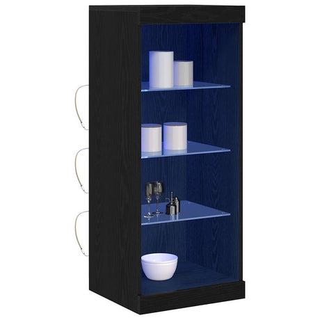 Vidaxl led sideboard zwart eiken 41 x 37 x 100 cm bewerkt hout